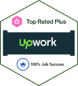 Top-Rated Plus and 100% Job Success badge by Upwork